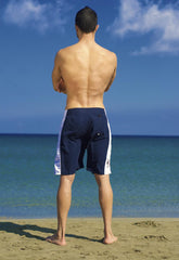 Rio- Navy Board Shorts with white panel. Fit For Boyz logo.